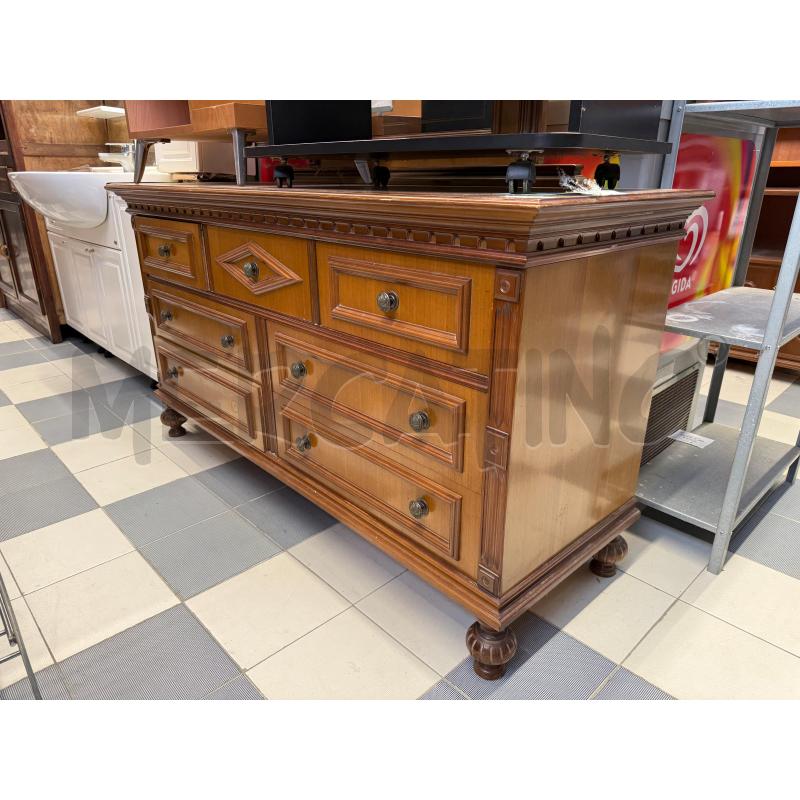 CREDENZA LEGNO CON SPECCHIO 7 CASSETTI | Mercatino dell'Usato Sandigliano 1