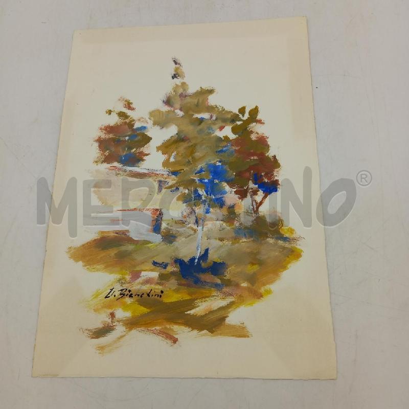 DIPINTO PAESAGGIO TEMPERA UMBERTO BIANCHINI | Mercatino dell'Usato Sandigliano 1