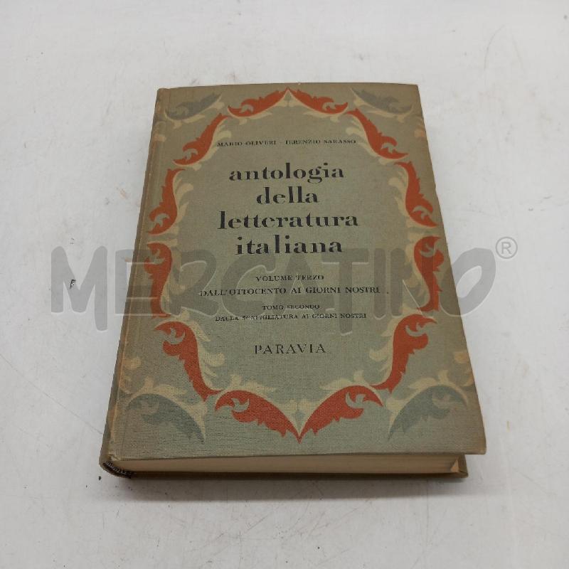 L. ANTOLOGIA DELLA LETTERATURA ITALIANA OLIVERO/SARASSO  | Mercatino dell'Usato Sandigliano 1