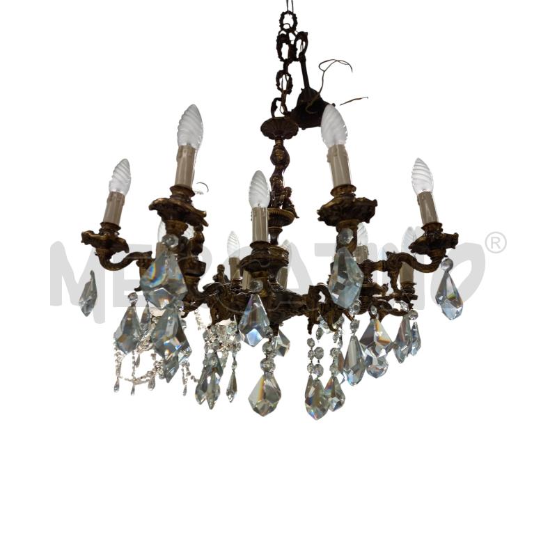 LAMPADARIO 12 LUCI OTTONE PUTTI PENDENTI | Mercatino dell'Usato Sandigliano 1