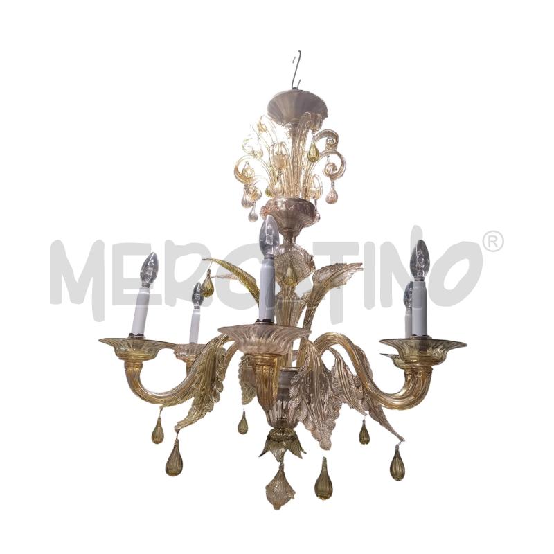 LAMPADARIO MURANO 6 LUCI BICOLORE | Mercatino dell'Usato Sandigliano 1