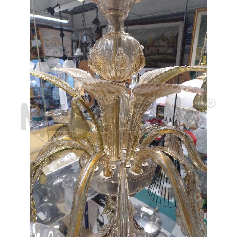 LAMPADARIO MURANO 6 LUCI BICOLORE | Mercatino dell'Usato Sandigliano 3