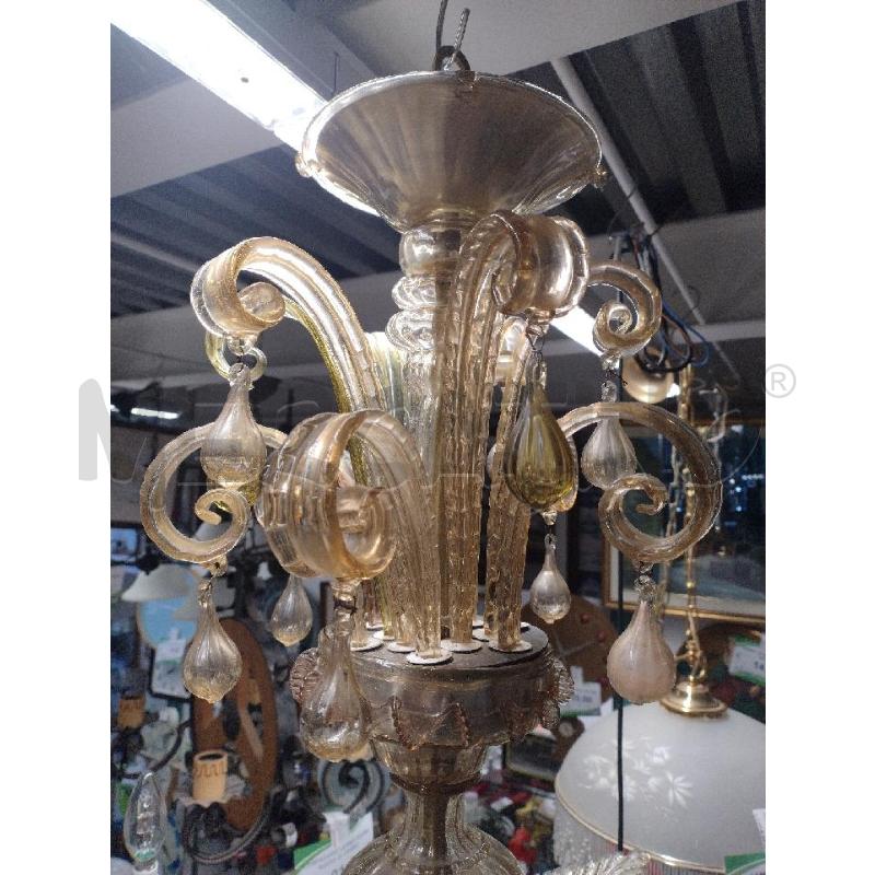 LAMPADARIO MURANO 6 LUCI BICOLORE | Mercatino dell'Usato Sandigliano 5
