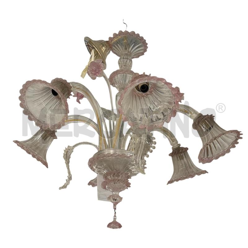 LAMPADARIO MURANO ROSA  | Mercatino dell'Usato Sandigliano 1