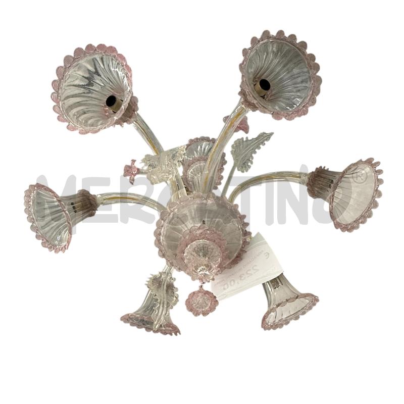 LAMPADARIO MURANO ROSA  | Mercatino dell'Usato Sandigliano 3