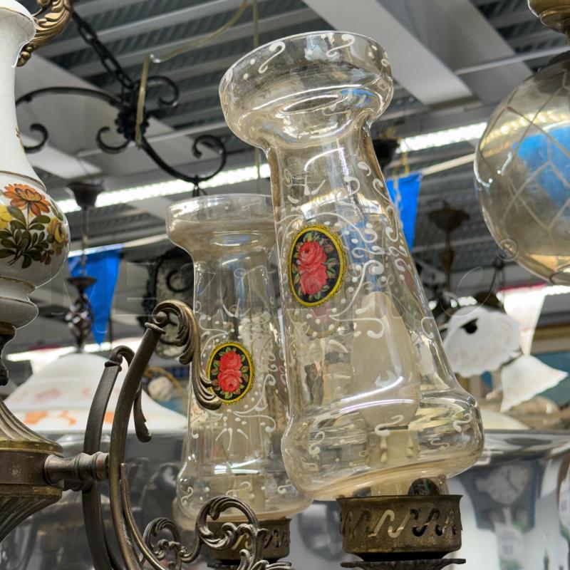 LAMPADARIO OTTONE 5 LUCI CAPPELLI FIORE | Mercatino dell'Usato Sandigliano 2