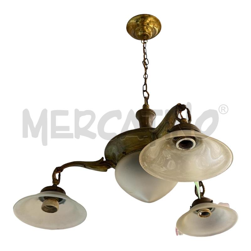 LAMPADARIO OTTONE ART DECO | Mercatino dell'Usato Sandigliano 1