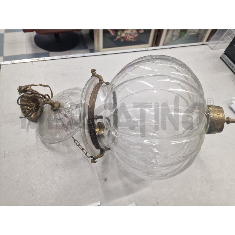 LAMPADARIO PUMPKIN BRASS GLASS BELL JAR | Mercatino dell'Usato Sandigliano 1