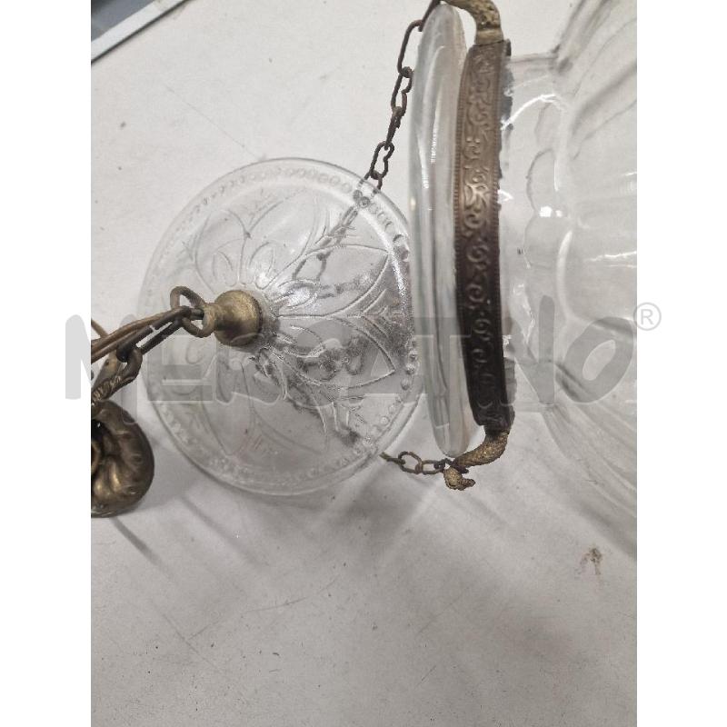 LAMPADARIO PUMPKIN BRASS GLASS BELL JAR | Mercatino dell'Usato Sandigliano 4
