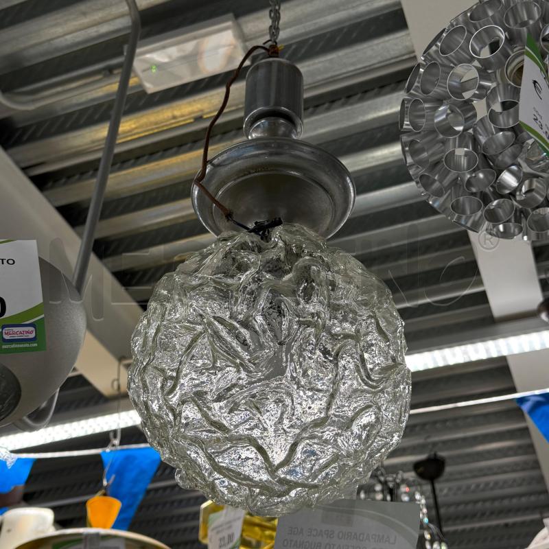 LAMPADARIO SPACE AGE VETRO SOFFIATO BUGNATO | Mercatino dell'Usato Sandigliano 1