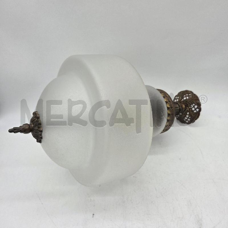 LAMPADARIO VINTAGE VETRO SATINATO OTTONE | Mercatino dell'Usato Sandigliano 1
