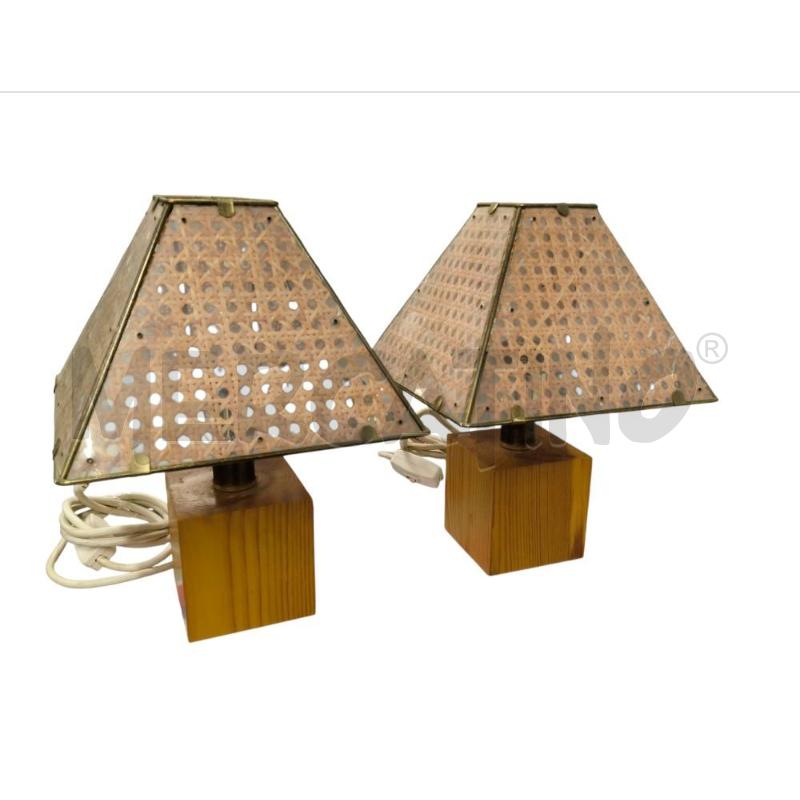 LAMPADE COPPIA ANNI 60 RATTAN  | Mercatino dell'Usato Sandigliano 1