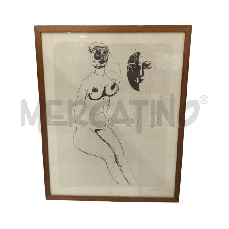 LITOGRAFIA NUDO DONNA BRUNO CASSINARI | Mercatino dell'Usato Sandigliano 1