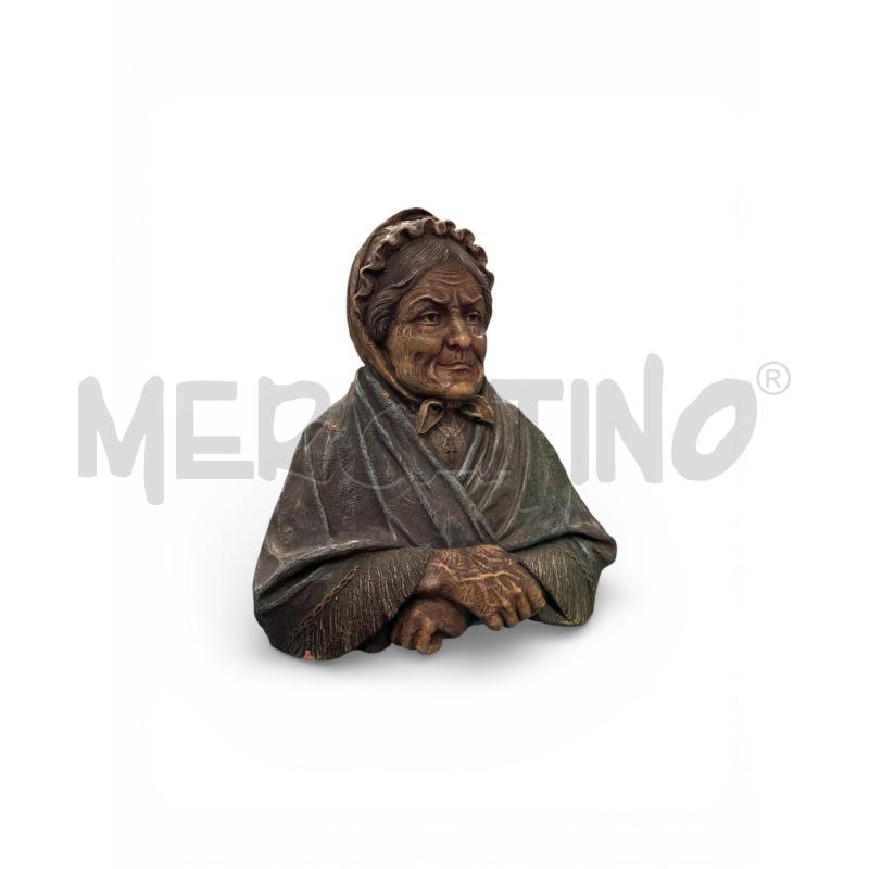 MEZZO BUSTO TERRACOTTA ANZIANA BRACCIA CONSERTE FIRMATO | Mercatino dell'Usato Sandigliano 1