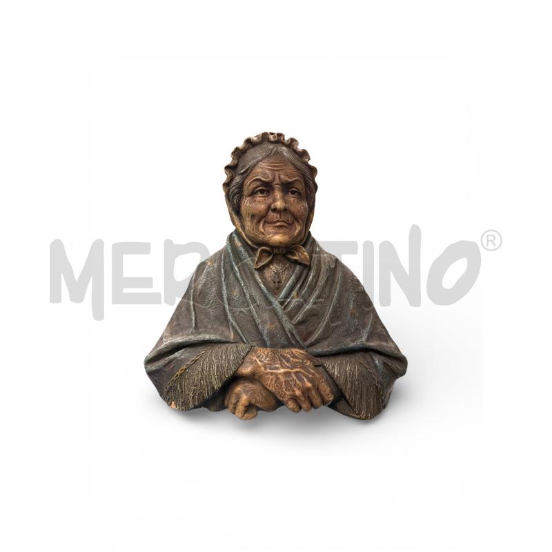 MEZZO BUSTO TERRACOTTA ANZIANA BRACCIA CONSERTE FIRMATO | Mercatino dell'Usato Sandigliano 2