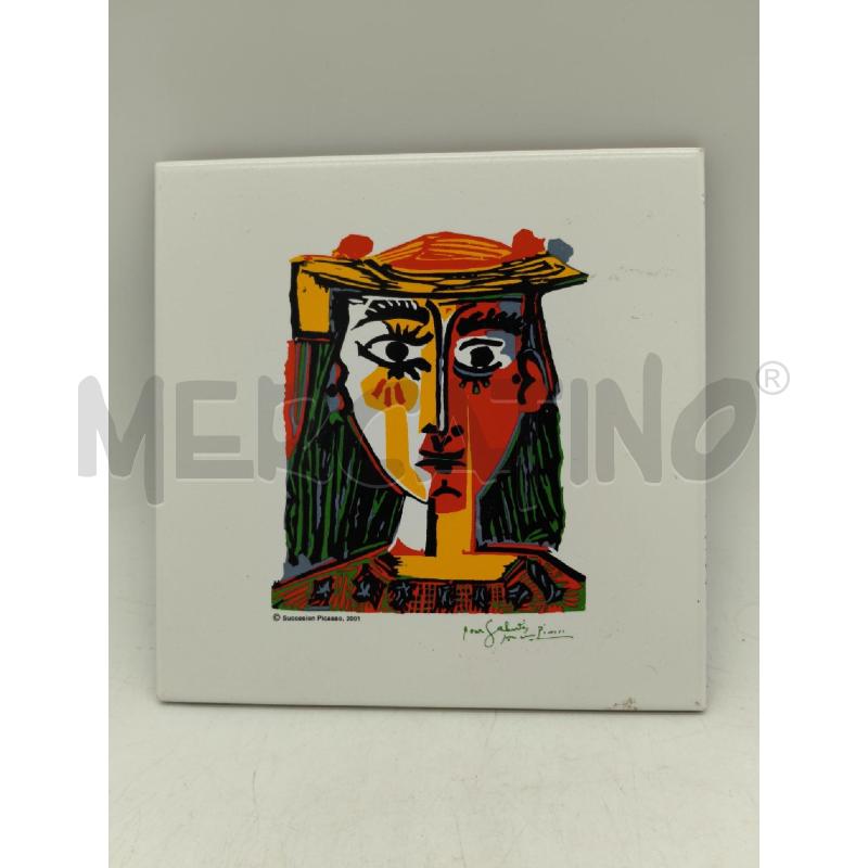 PIASTRELLA PICASSO DONNA CON CAPPELLO | Mercatino dell'Usato Sandigliano 1