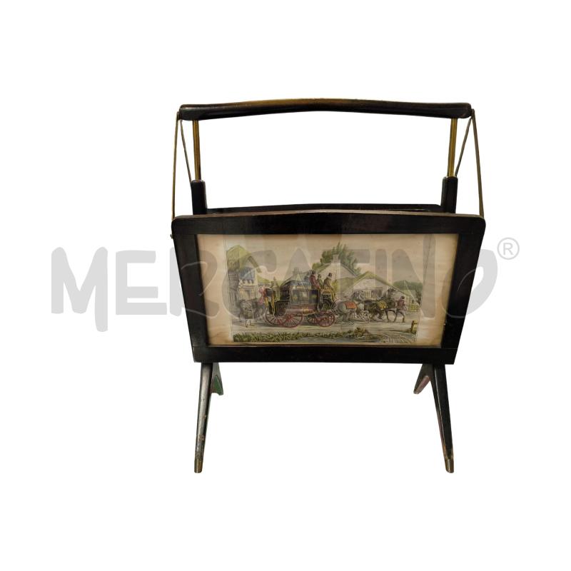 PORTARIVISTE CESARE LACCA ANNI 50 LEGNO OTTONE | Mercatino dell'Usato Sandigliano 1