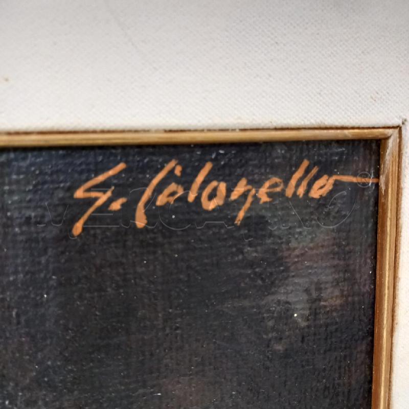QUADRO ACCANTO AL FUOCO OLIO GIUSEPPE COLONELLO  | Mercatino dell'Usato Sandigliano 3