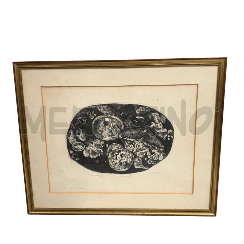 QUADRO ACQUAFORTE WALTER PIACESI 60 | Mercatino dell'Usato Sandigliano 1