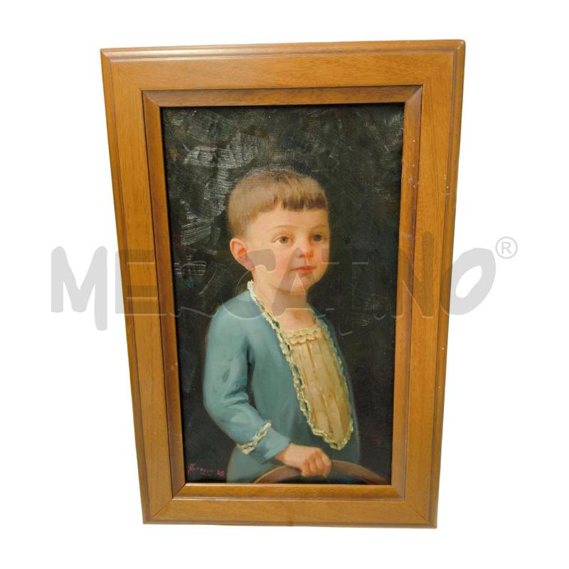 QUADRO BAMBINO MEZZOBUSTO OLIO GIACOMO GROSSO | Mercatino dell'Usato Sandigliano 1