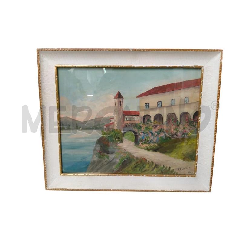 QUADRO CAMPANILE LAGO BARBERIS OLIO | Mercatino dell'Usato Sandigliano 1