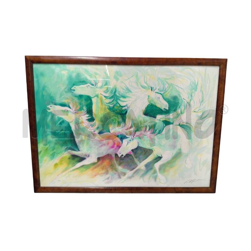 QUADRO CAVALLI PROVA D'ARTISTA CAMILLO FAIT | Mercatino dell'Usato Sandigliano 1