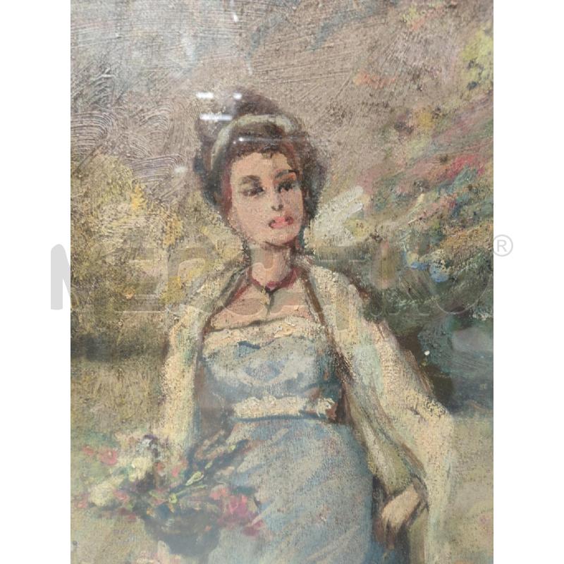 QUADRO DAMA OLIO GIUSEPPE ESPOSITO | Mercatino dell'Usato Sandigliano 4