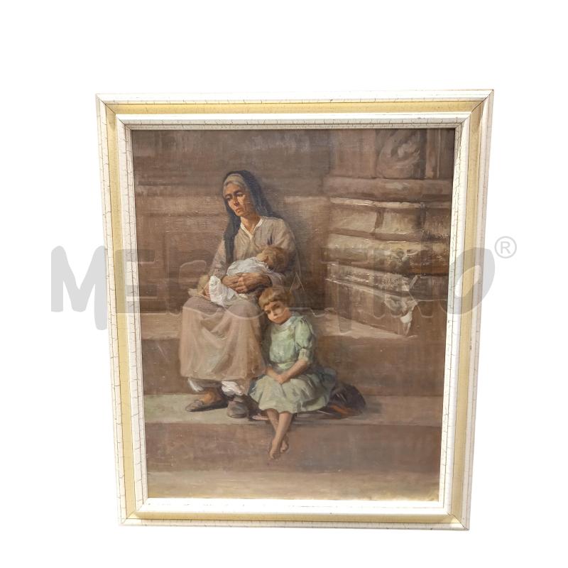 QUADRO FAMIGLIA OLIO SCUOLA SPAGNOLA  | Mercatino dell'Usato Sandigliano 1