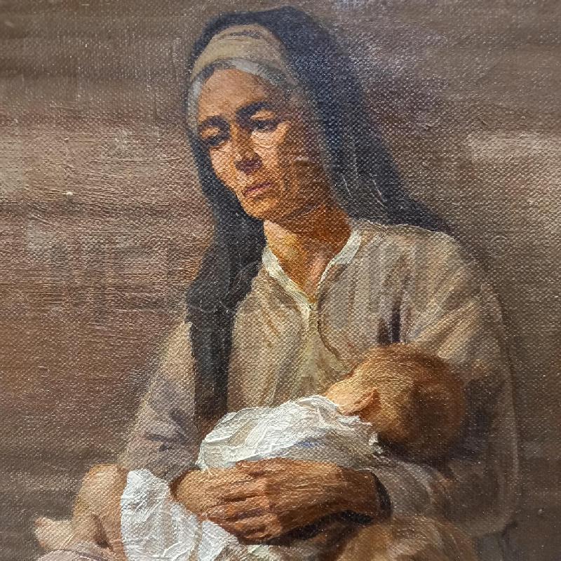 QUADRO FAMIGLIA OLIO SCUOLA SPAGNOLA  | Mercatino dell'Usato Sandigliano 2
