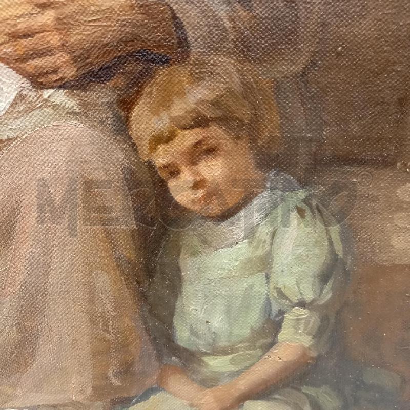 QUADRO FAMIGLIA OLIO SCUOLA SPAGNOLA  | Mercatino dell'Usato Sandigliano 3