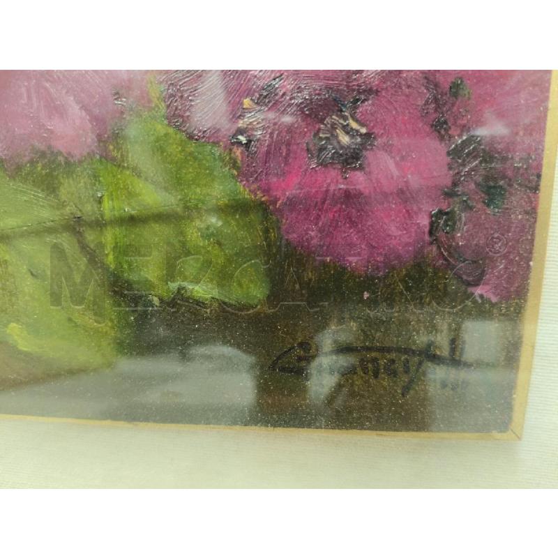 QUADRO FIORI BURCINA OLIO FRANCISETTI | Mercatino dell'Usato Sandigliano 3