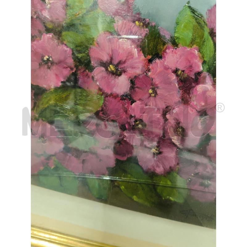 QUADRO FIORI BURCINA OLIO FRANCISETTI | Mercatino dell'Usato Sandigliano 4