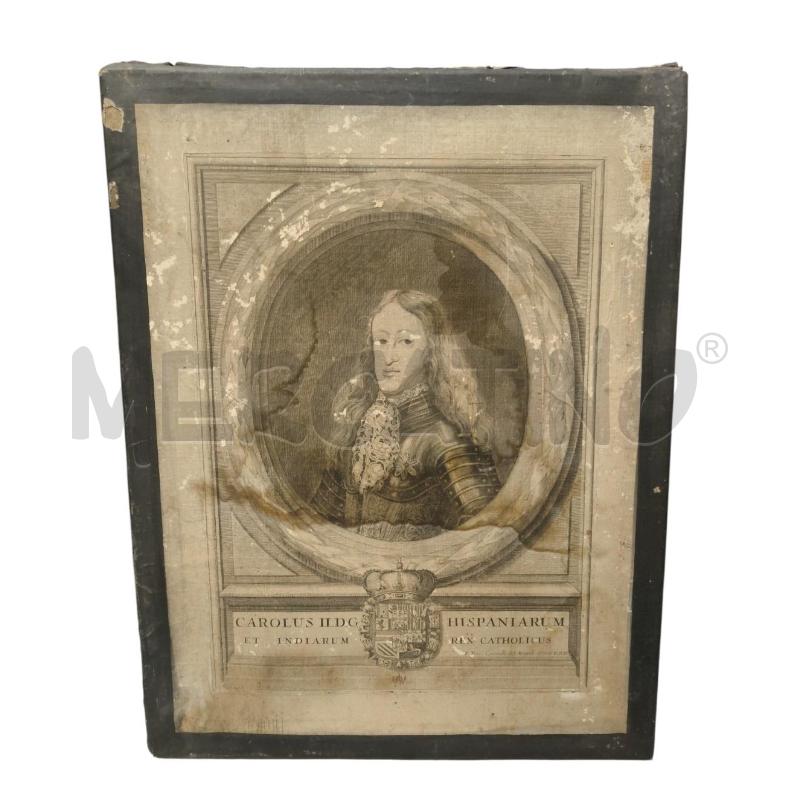 QUADRO INCISIONE CARLO II FINE SETTECENTO | Mercatino dell'Usato Sandigliano 1