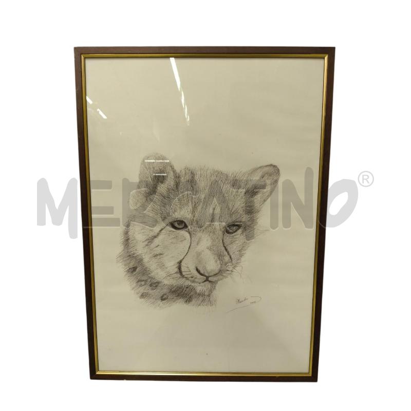 QUADRO LEOPARDO BIRO FIRMATO | Mercatino dell'Usato Sandigliano 1