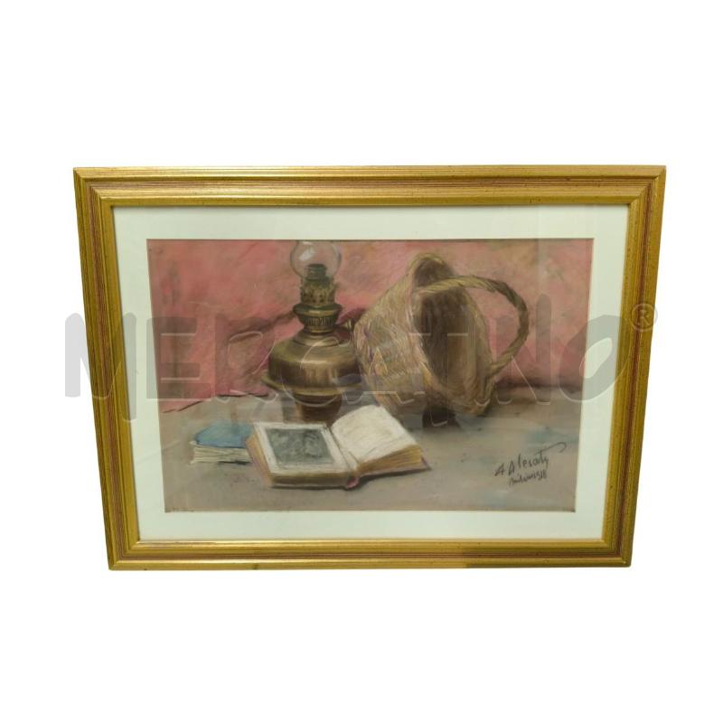 QUADRO NATURA MORTA PASTELLO AMBROGIO ALCIATI  | Mercatino dell'Usato Sandigliano 1