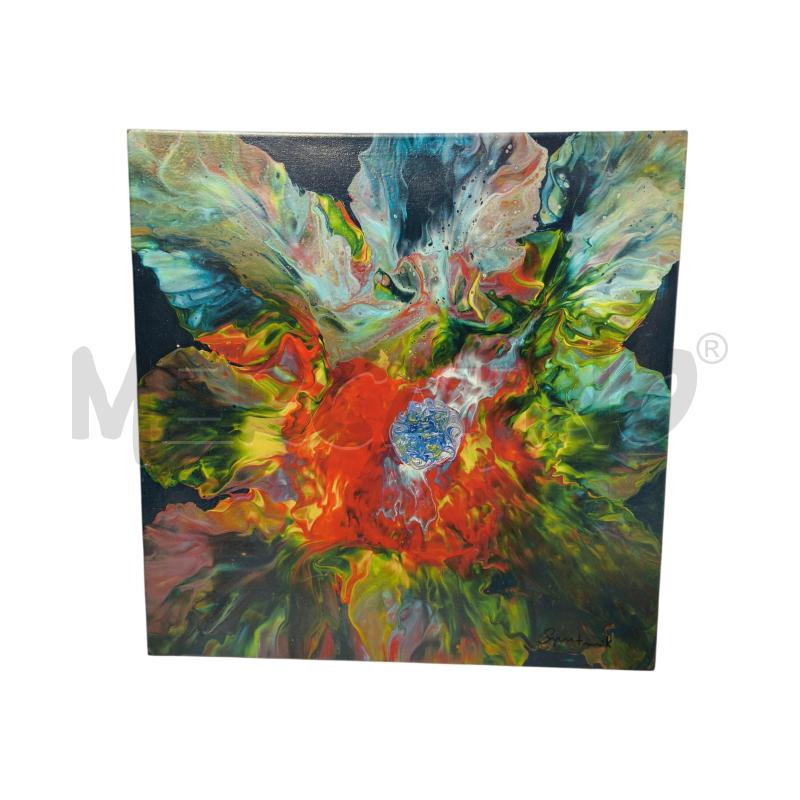 QUADRO OLIO A SMALTO ASTRATTO SPUTNIK | Mercatino dell'Usato Sandigliano 1