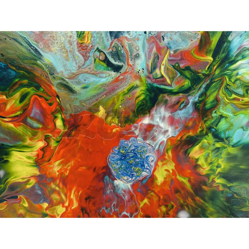QUADRO OLIO A SMALTO ASTRATTO SPUTNIK | Mercatino dell'Usato Sandigliano 3