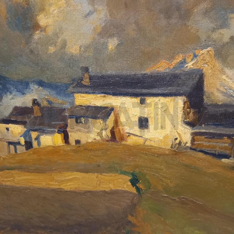 QUADRO PAESAGGIO OLIO EMIL LINDELFELD  | Mercatino dell'Usato Sandigliano 2