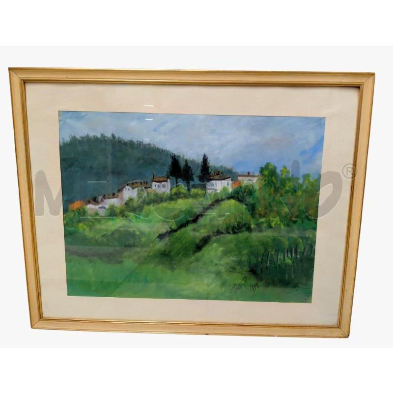 QUADRO PRALUNGO OLIO CARTA FIRMATO | Mercatino dell'Usato Sandigliano 1