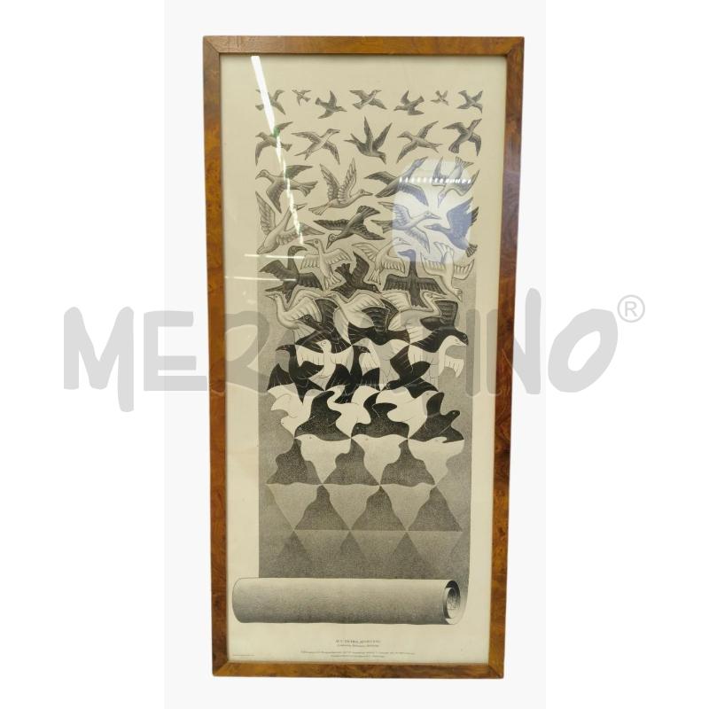 QUADRO STAMPA UCCELLI ESCHER 1976 | Mercatino dell'Usato Sandigliano 1