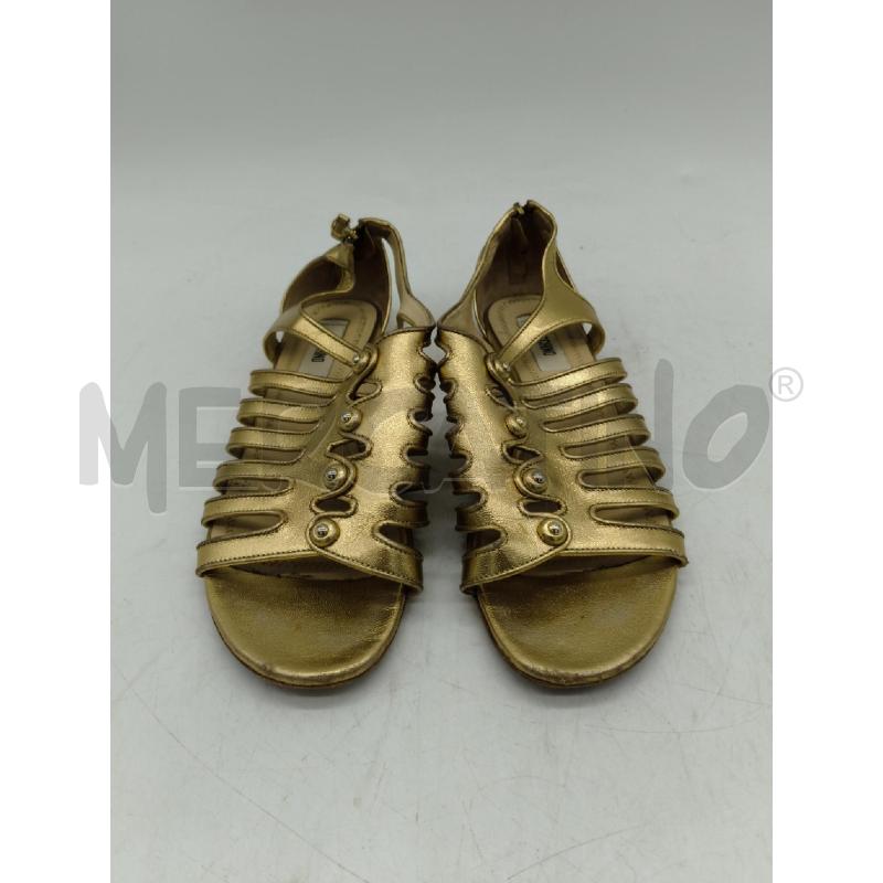 SANDALI D.MOSCHINO 38 DORATI  | Mercatino dell'Usato Sandigliano 1