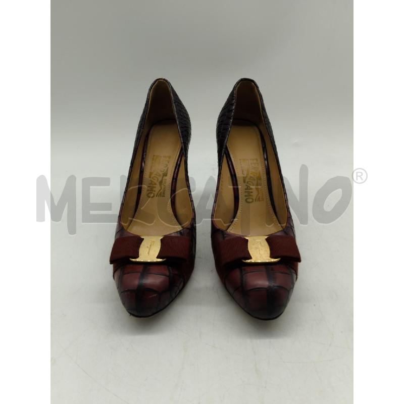 SCARPE D.FERRAGAMO 39/40 BORDEAUX | Mercatino dell'Usato Sandigliano 1