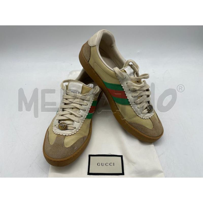 SCARPE D.GUCCI 39 G74 PELLE BEIGE VERDI ROSSE | Mercatino dell'Usato Sandigliano 1