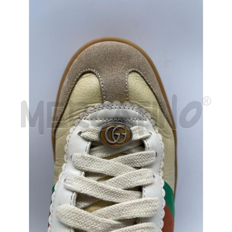 SCARPE D.GUCCI 39 G74 PELLE BEIGE VERDI ROSSE | Mercatino dell'Usato Sandigliano 3