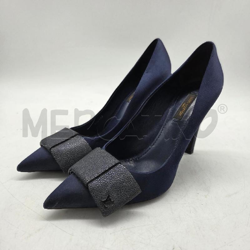 SCARPE D.LOUIS VITTON 39 BLU SATIN FIOCCO  | Mercatino dell'Usato Sandigliano 1