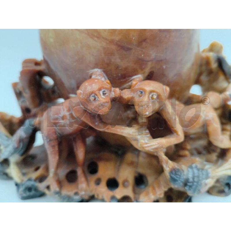 SCULTURA CINESE PIETRA SAPONARIA SCIMMIE | Mercatino dell'Usato Sandigliano 5
