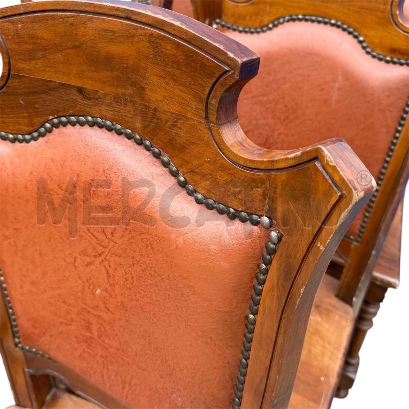 SEDIE PZ. 6 LEGNO MASSELLO SCHIENALE PELLE  | Mercatino dell'Usato Sandigliano 2