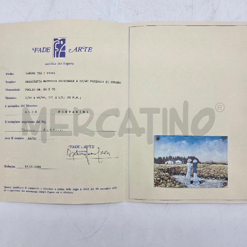 SERIGRAFIA MATERICA PIEVANINI CON CERTIFICATO | Mercatino dell'Usato Sandigliano 5