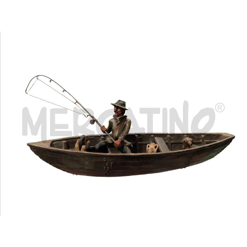 STATUA PESCATORE IN BARCA RESINA  | Mercatino dell'Usato Sandigliano 1
