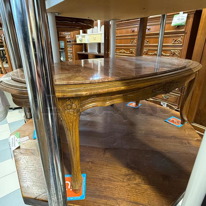 TAVOLINO LEGNO PIANALE MARMO  | Mercatino dell'Usato Sandigliano 3